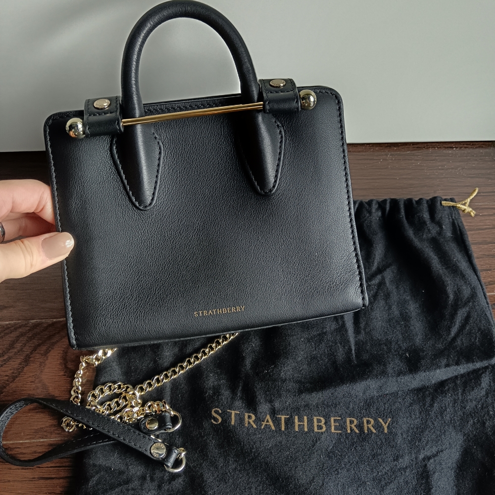 Strathberry Black Nano Tote